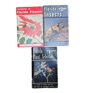 VTG Florida Books (3) Flowers, Insects & Plant Selector Handbook Guide‎